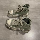 原创小众脏脏鞋 高帮帆布鞋 厚底板鞋 新款 女2024年秋季 七七主人家