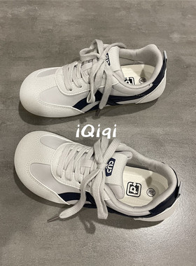 七七主人家 水泥灰色德训鞋女时尚百搭板鞋女鞋复古休闲鞋子女士