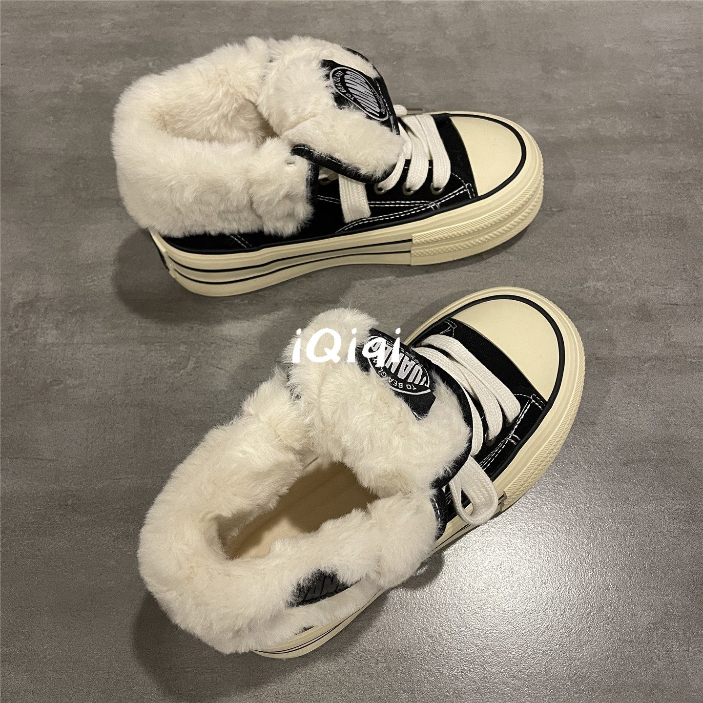 加厚防寒保暖帆布鞋女冬季