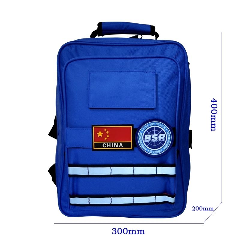蓝天救援单兵携行通用旅行精品背包三层防水反光魔术贴火焰蓝包邮