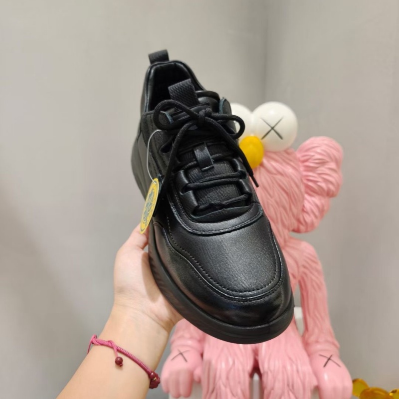 冰洁男鞋2025冬季款运动鞋真皮平跟系带加绒休闲鞋男保暖鞋25502