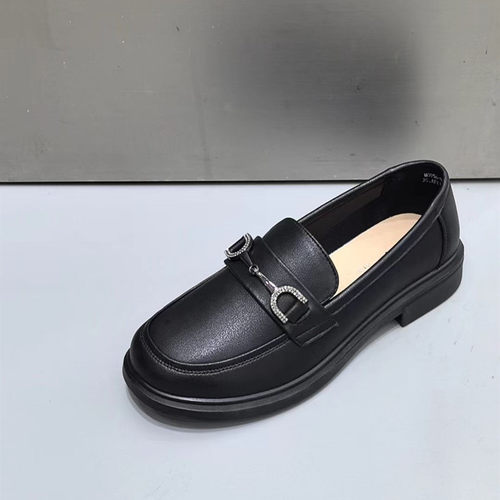 冰洁女鞋2024秋季新款单鞋真皮低跟圆头软底皮鞋休闲乐福鞋0956-9