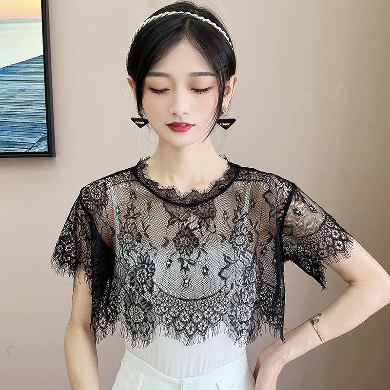 假领子女百搭假领洋气外搭配防走光裙秋冬打底衫白色蕾丝披肩罩衫