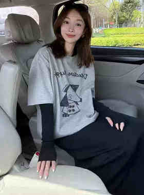 实体现货 Epide Prefab 侦探小狗腊肠狗木质钮扣灰色短袖T恤