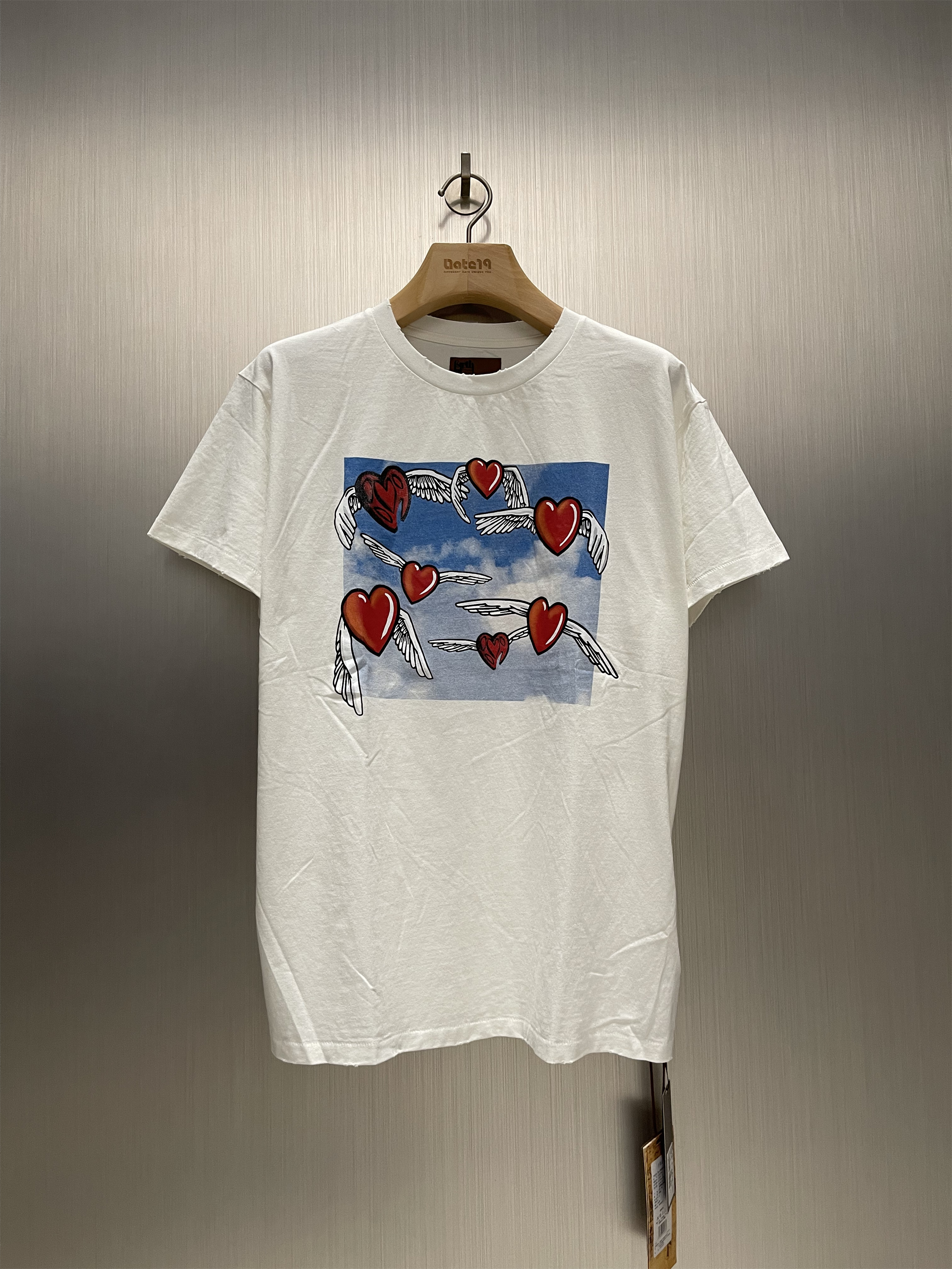 实体现货 Birth Of Royal Child Borc 爱心之翼做旧印花短袖T恤