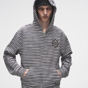 Royal Child Borc 卫衣 实体现货 条纹针织拉链连帽衫 Birth