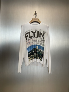 Royal Child Borc T恤 实体现货 私人飞机印花做旧长袖 Birth