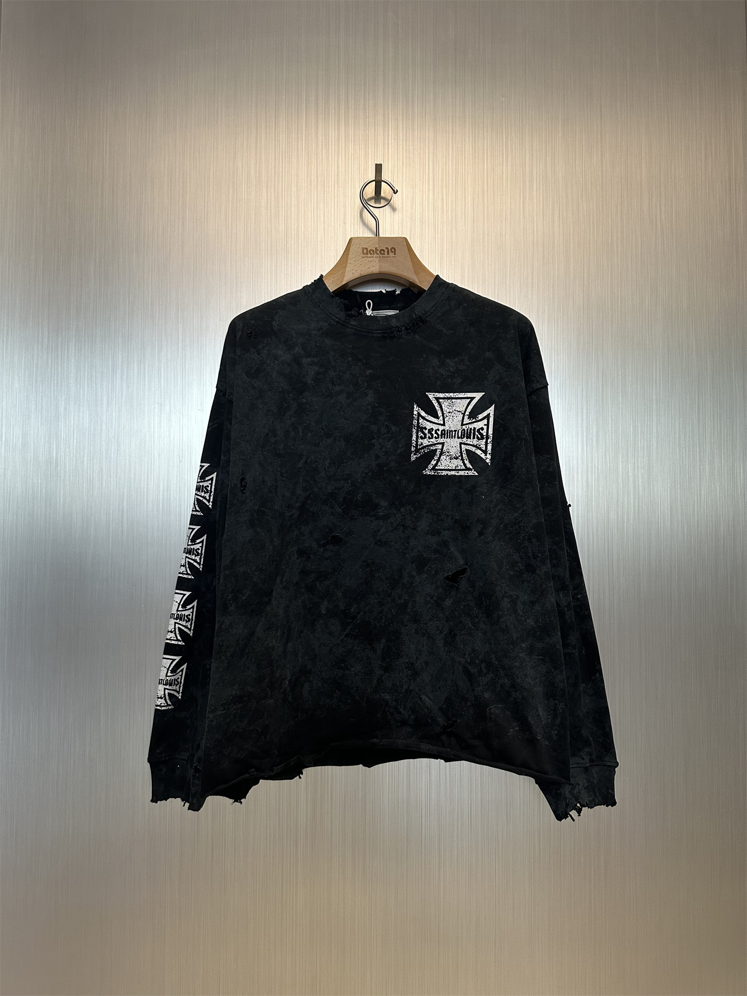 破坏做脏涂鸦街头潮牌长袖T恤