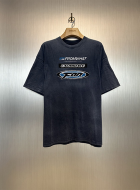 实体现货 Far Archive 裴秀智同款渐变水洗漂白做旧赛车印花短袖T