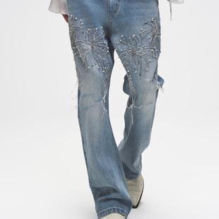 Royal Child BORC 实体现货 烟花珠链水钻珍珠牛仔裤 Birth