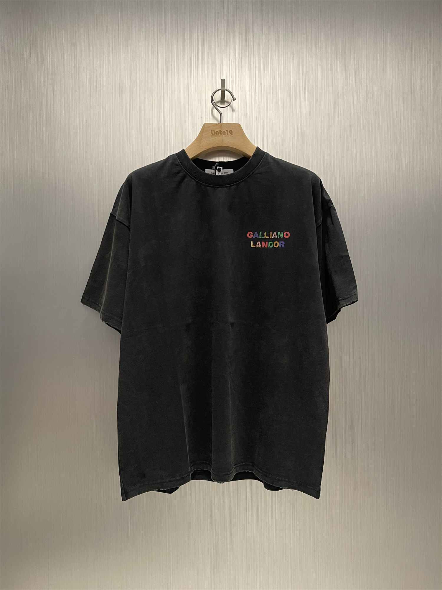 LOGO实体现货印花黑色短袖T恤