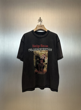 实体现货 False Perception 玛丽莲曼森骑士塔罗牌水洗短袖T恤