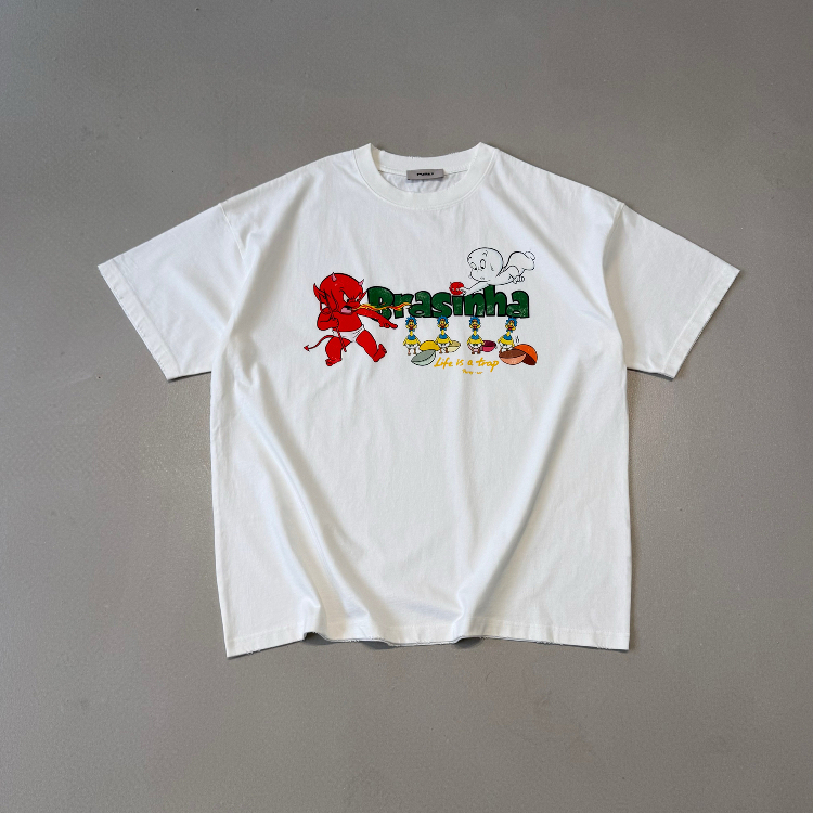 实体现货 Purey  扭蛋机鬼马精灵水洗做旧Vintage短袖T恤