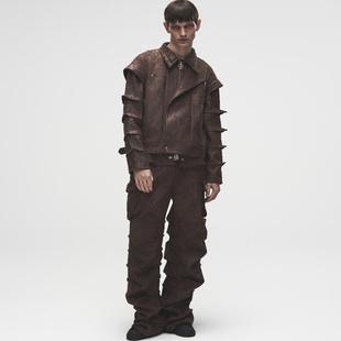 Birth Borc Child 斑驳做旧麂皮绒铠甲夹克 Royal 实体现货