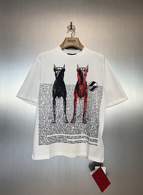 实体现货 The Salvages 双杜宾满印字母印花短袖T恤王鹤棣同款