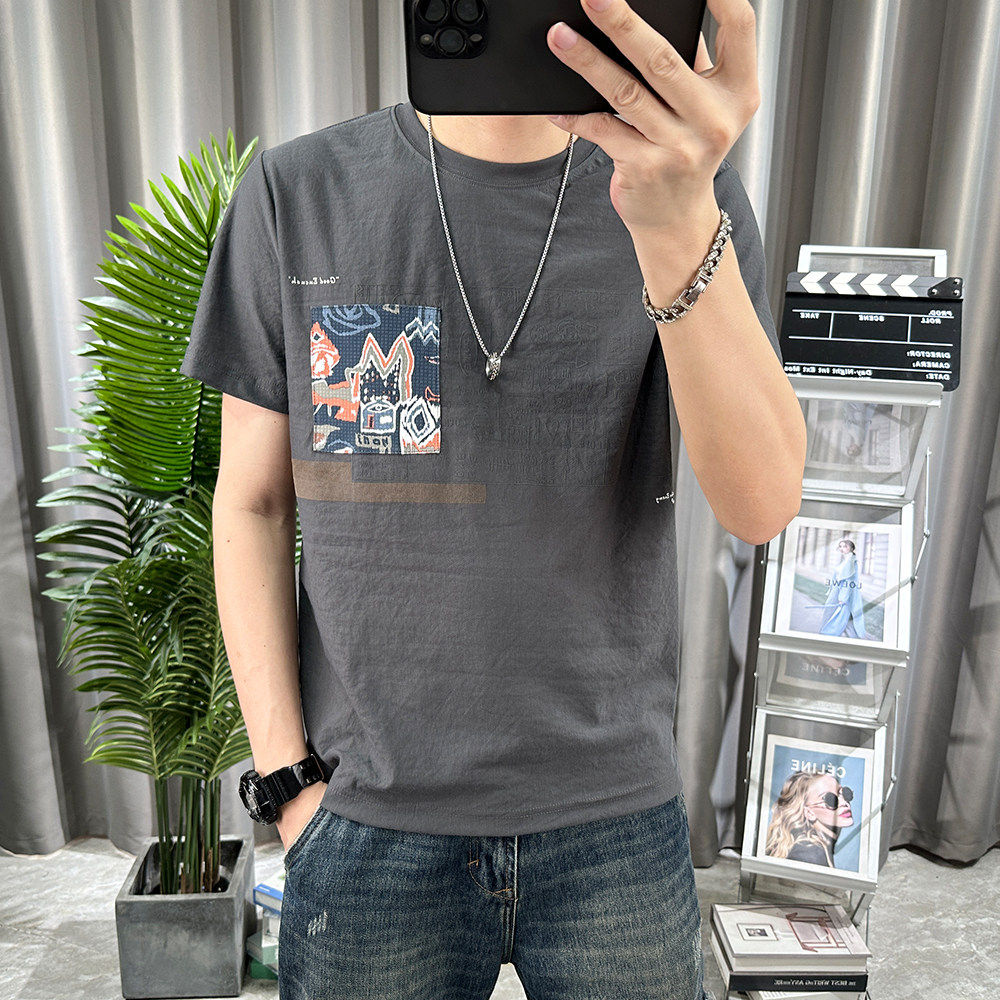 个性棉t夏季男装卡通印花体恤衫