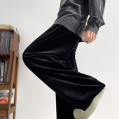 直筒裤 金丝绒休闲裤 男款 春秋季 子加长版 112cm青少年高个子阔腿裤
