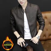 男士 皮衣春秋外套新款 休闲pu皮夹克青年韩版 轻奢时尚 加绒保暖男装