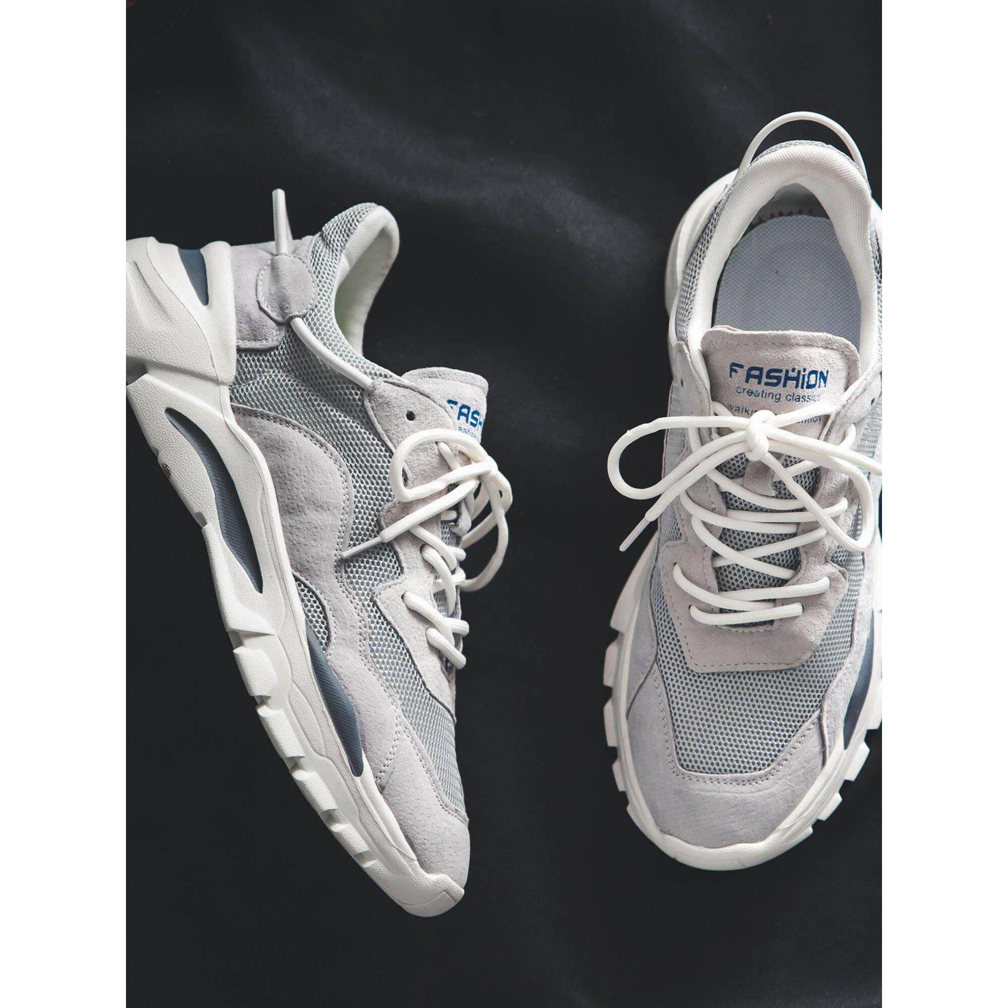 夏季网面鞋男透气薄款港风休闲男鞋运动鞋厚底老爹鞋男款轻便跑鞋