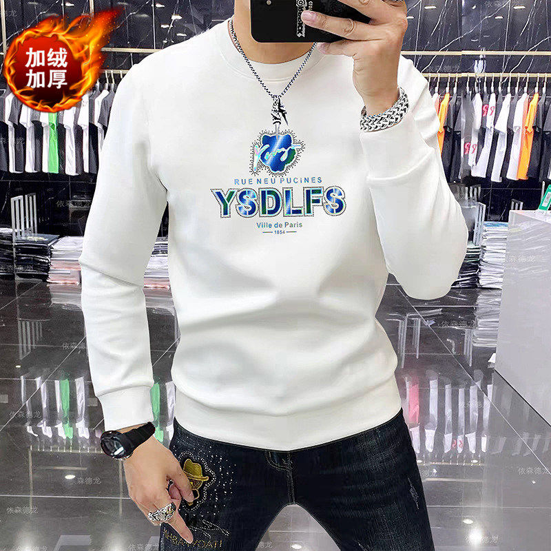 烫钻欧美风加绒加厚外穿上衣
