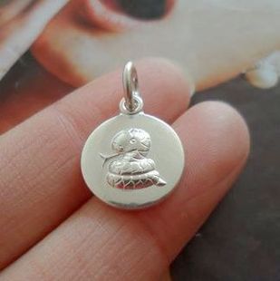 泰银手工银纯925银曼谷银ph7款式生肖蛇好运吊坠2.25cm特价直销