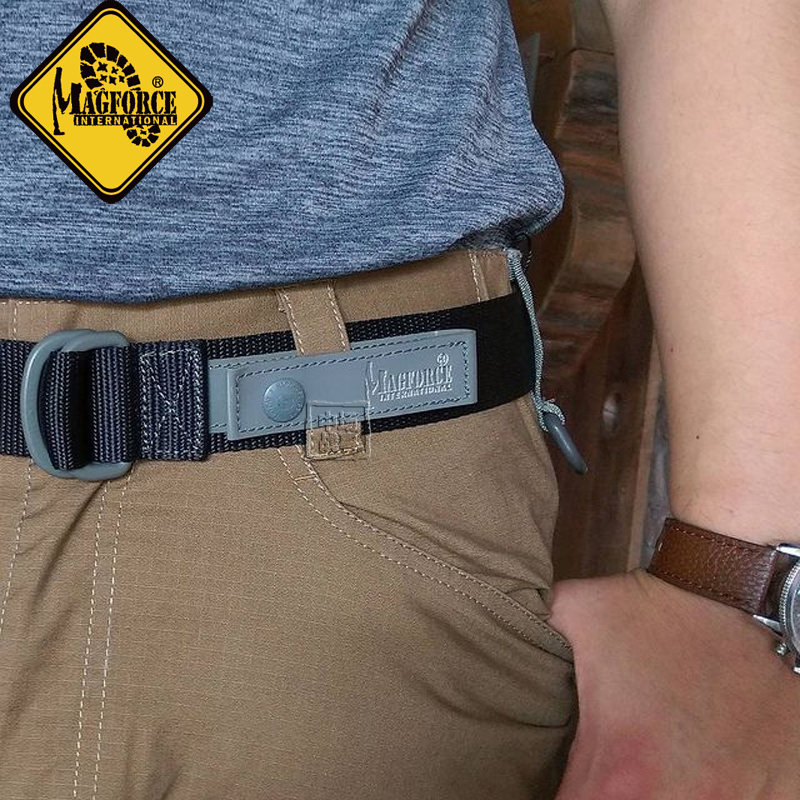 台湾产台马MAGFORCE麦格霍斯双D环简约勤务腰带3020户外尼龙腰封