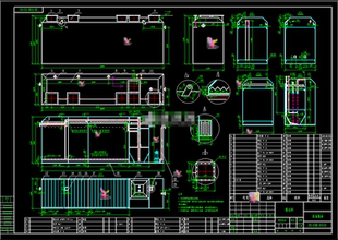 一体化生活污水处理地埋式污水处理设备CAD图纸 总装图 布置图等