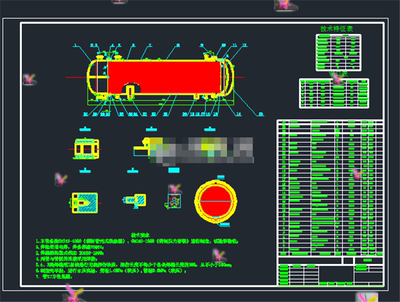 固定管板式换热器CAD图纸 总图预览 装配图及零件局部剖图 等