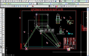 等 QTZ50塔吊标准附墙杆CAD图纸 墙杆总图 框架图 调整螺栓图