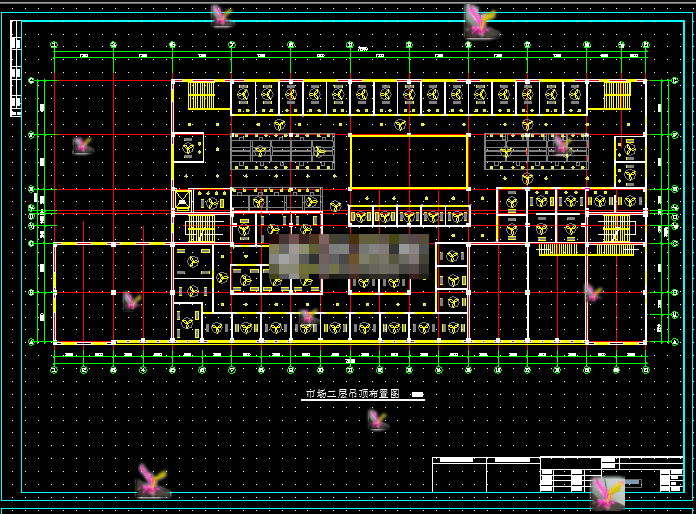 标准菜场菜市场施工平面图CAD图纸 总图 二层商铺部分吊顶图 等