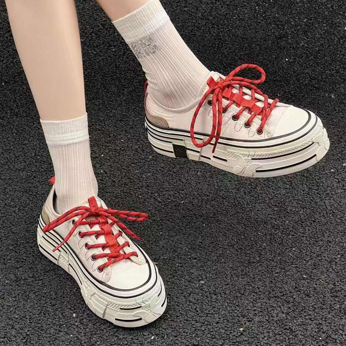 5cm内增高帆布鞋女款2026新春夏季厚底小白鞋百搭小个子休闲板鞋