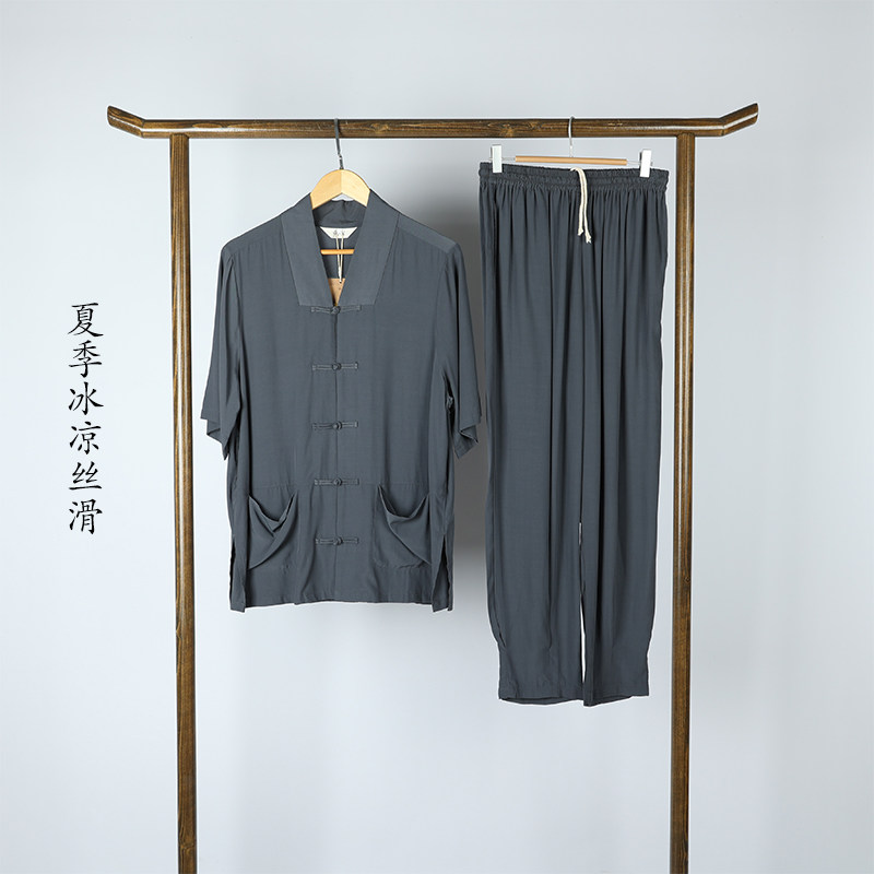 慈心缘僧服夏季薄款僧衣短袖中式禅服冰丝免绑腿裤套装居士服家居