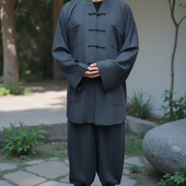 春秋季 僧服男女免绑腿短褂天丝麻僧衣和尚服透气大褂大褂抗皱小褂