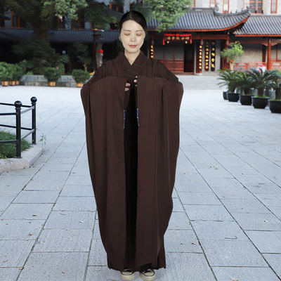 了尘僧服广袖海青真丝
