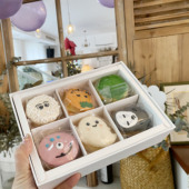 节日礼盒法式 韩式 饼干盒子 硬盒 夹心甜点盒新年礼盒 胖马卡龙包装