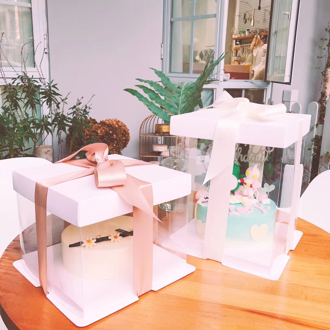 6寸8寸10寸透明PET蛋糕盒裱花/