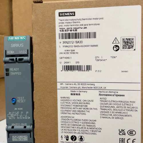 3RN2012-1BA30  热敏电阻电机保护继电器 标准评议价