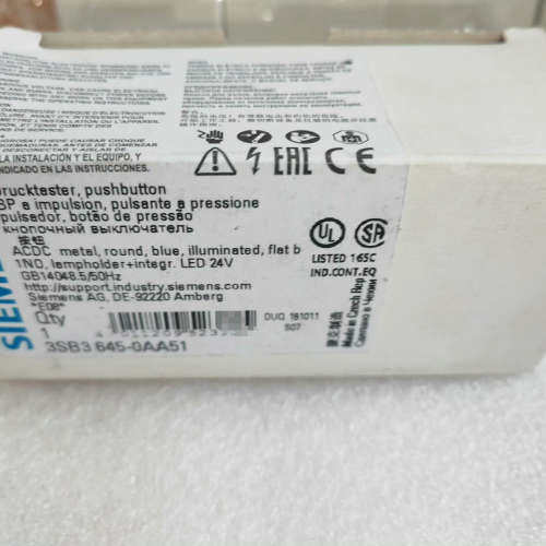 按钮 3SB3 645-0AA51 蓝色带灯按议价