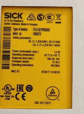 西克安全继电器F3X-GEPR0000，拍议价