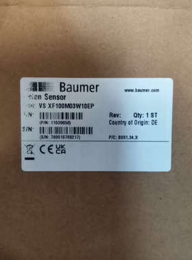 Baumer堡盟视觉传感器VS XF100M03W10EP，议价