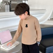 儿童长袖 男女童德绒打底衫 春秋冬新款 T恤洋气宝宝内搭半高领上衣