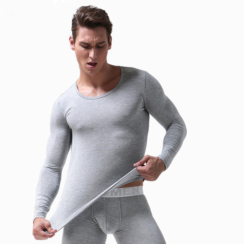 MENS AUTUMN CLOTHES AUTUMN PANTS SET YOUTH MODAL SLIM WARM THIN STRETCH FALL|WINTER BASIC UNDERWEAR