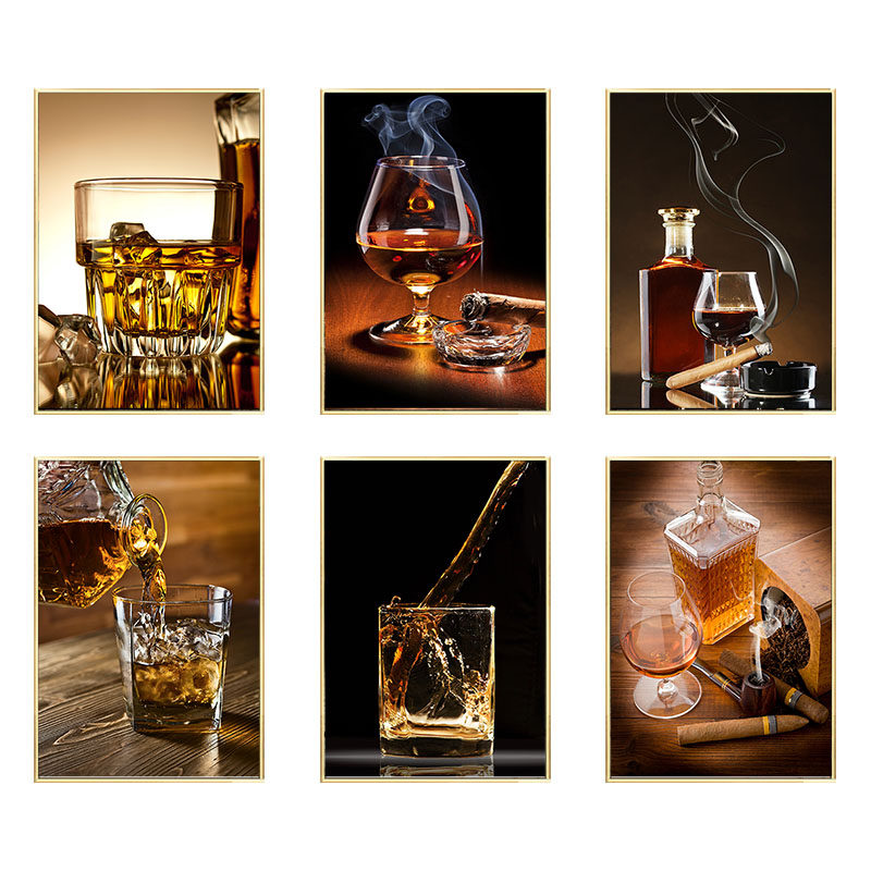 酒吧装饰画夜店ktv包厢挂画威士忌洋酒壁画现代简约个性创意背景
