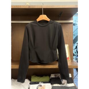 实体女装 5春夏新韩衣系甜酷收风露背腰T恤潮显瘦不规则弧形 202款