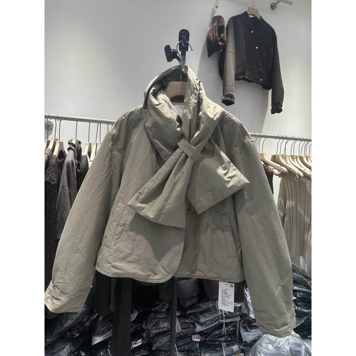 实体女装秋冬围巾领短款羽保绒服女暖松休闲外套百宽搭气质上衣新
