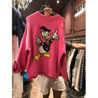 Dongdaemun mới của Hàn Quốc mùa thu 2019 của phụ nữ lão hóa Donald Duck mẫu áo len dài tay hoạt hình - Áo len áo kiểu nữ đẹp tuổi 50