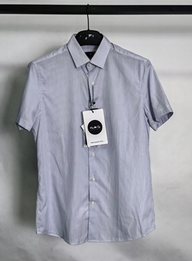 卡尔牌 意大利进口纯棉面料  高端男士时尚休闲短袖衬衫3009FSN2