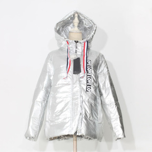 洋气 防水亮面镀银色羽绒服女鸭绒保暖防寒面包服时尚 2025冬季 新款