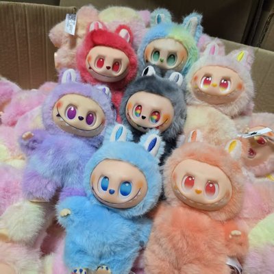 爆款拉布布三代盲盒系列搪胶脸毛绒潮玩可爱公仔玩具挂件玩具