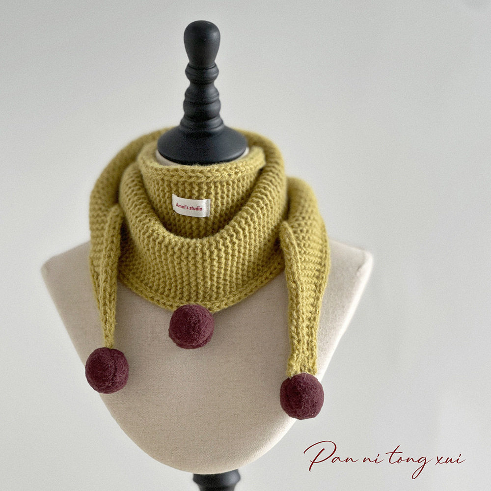 ins韩系儿童围巾冬季毛线防风保暖圣诞款宝宝三角氛围感穿搭围脖,童装/婴儿装/亲子装,围巾,淘宝优惠券,粉丝福利购,淘宝优惠卷